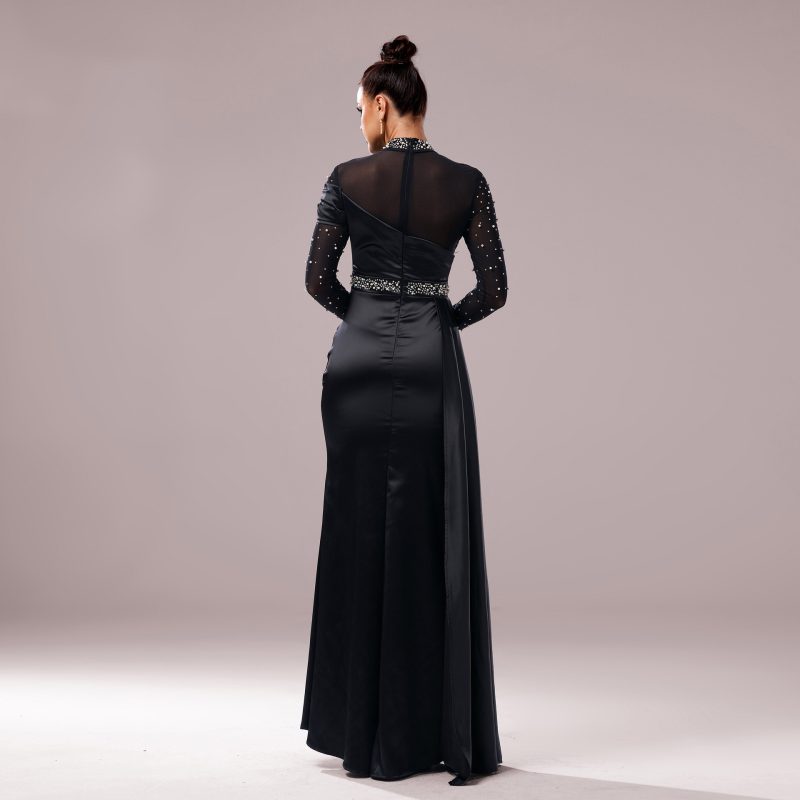 Slim Fit Sequined Fishtail Cocktail Evening Dress - Image 2