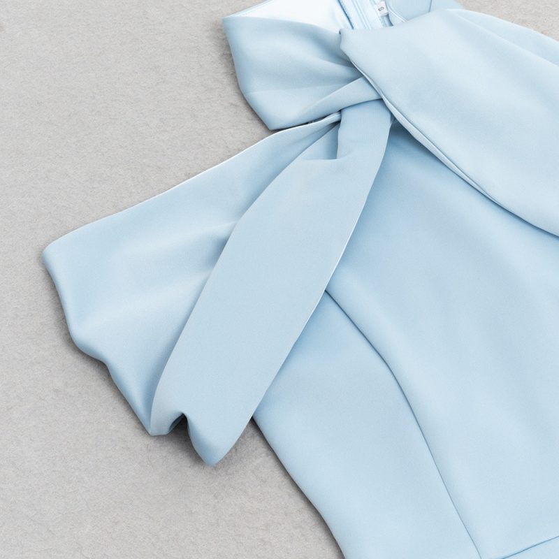 Simple Sexy Halter Sleeveless Asymmetric Summer Dress - Image 4