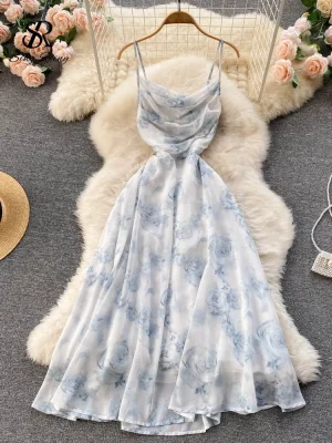 Floral Ruched Spaghetti Strap Sundress