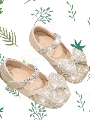 Sparkly Baby Girls Bow Sandals