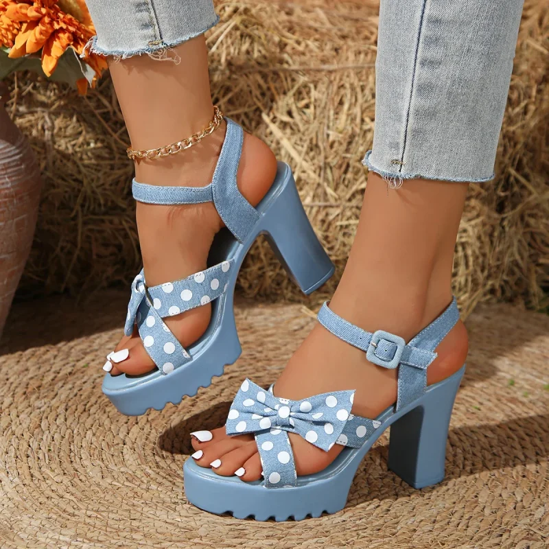 Summer Open-Toe Thick Heel Sandals - Image 5
