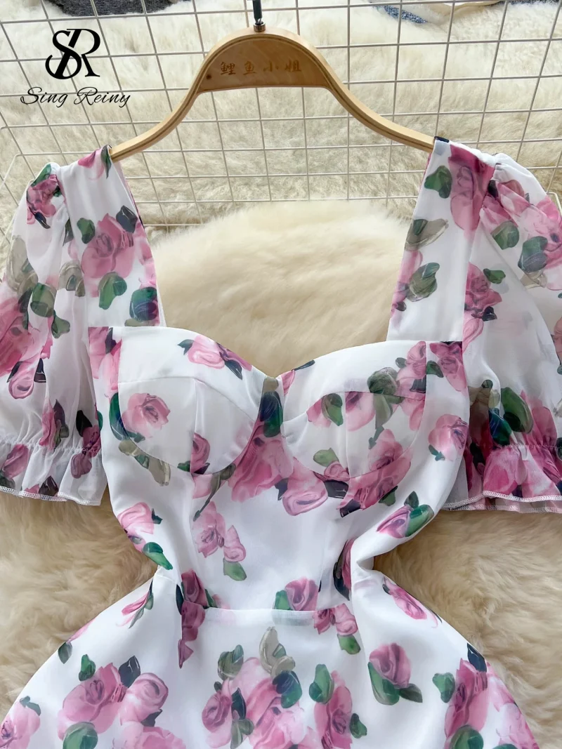 Floral Backless Ruched Dress - Image 3