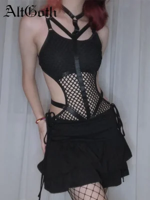 AltGoth Fishnet Jumpsuit