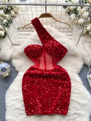Mesh Sequin Bodycon Dress