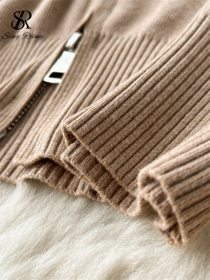 Casual Sports Knit Hoodie and Pants Set - Image 6