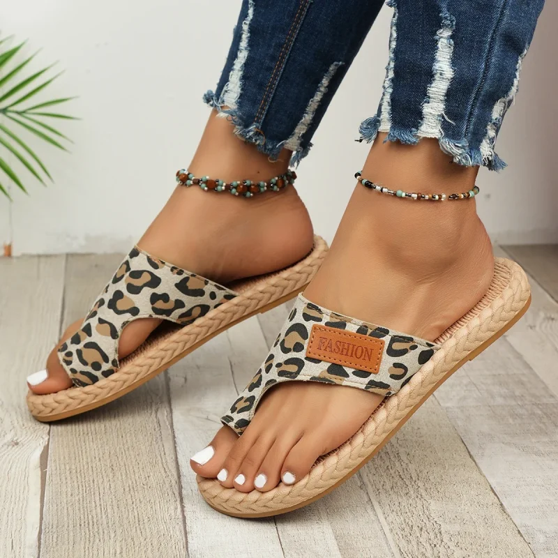 Leopard Print Summer Flat Sandals - Image 4
