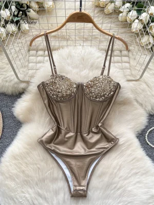 Sexy Sequin Corset Bodysuit Romper
