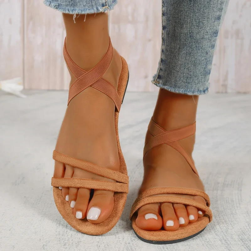Elegant Summer Beach Flat Sandals - Image 2