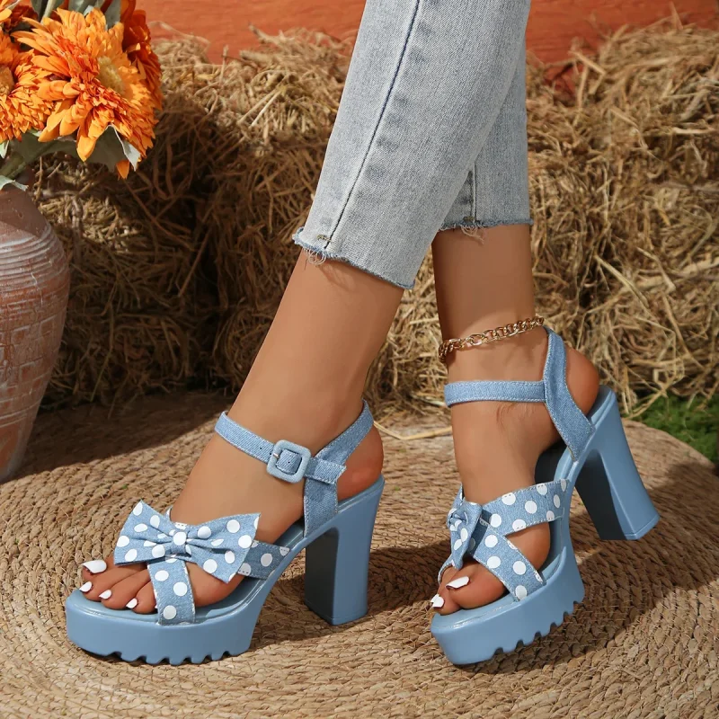 Summer Open-Toe Thick Heel Sandals - Image 3
