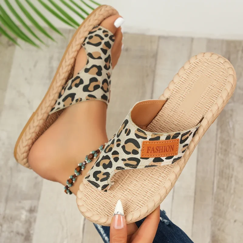 Leopard Print Summer Flat Sandals - Image 6