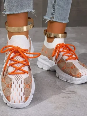 Breathable Mesh Thick Sole Women's Sneakers