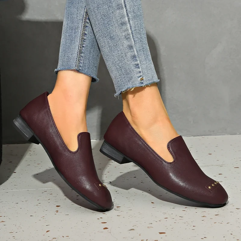 Comfy Round Toe Thick Heel Shoes