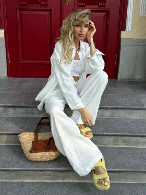Cotton Linen Shirt & Pants Set