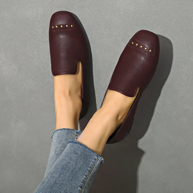 Comfy Round Toe Thick Heel Shoes - Image 5