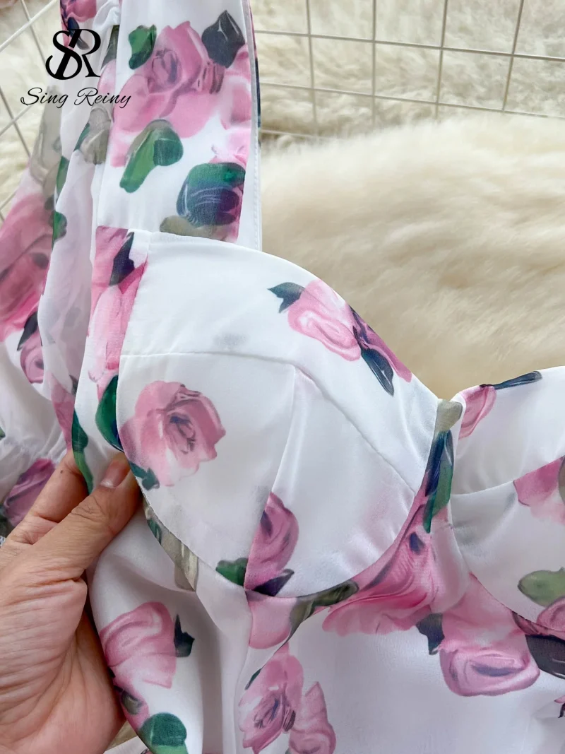 Floral Backless Ruched Dress - Image 5