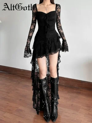 Mall Goth Fairycore Corset Dress Vintage Aesthetic