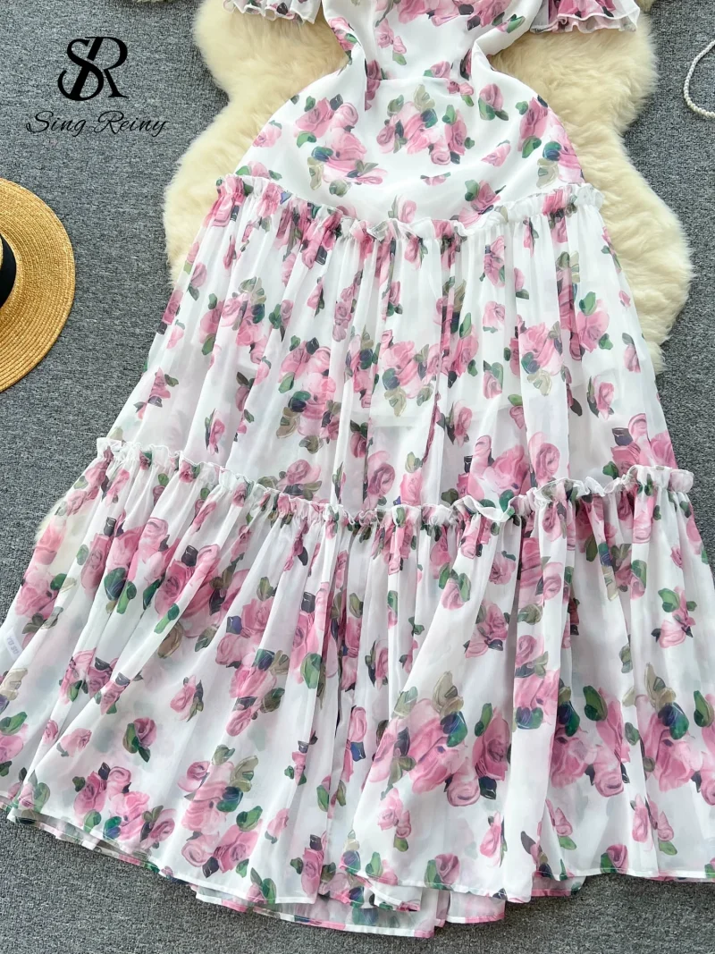 Floral Backless Ruched Dress - Image 4