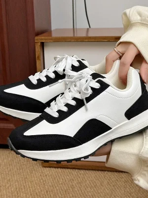 Elegant Lace-Up Thick Sole Sneakers