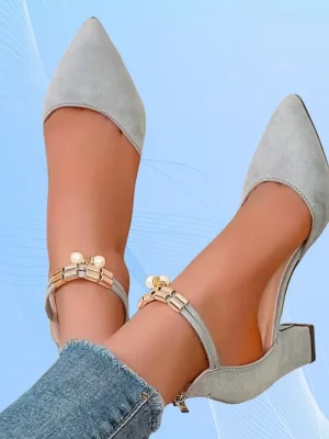 2025 Summer Pointed Mid Heel Shoes