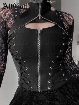 Dark Gothic Bandage Corset Vest Harajuku Punk
