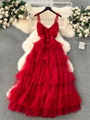 Elegant Mesh Swing Dress