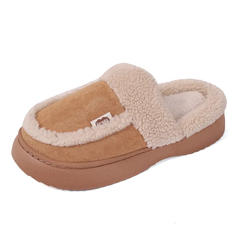 Winter Warm Plus Velvet Round Toe Women's Slippers - Image 2