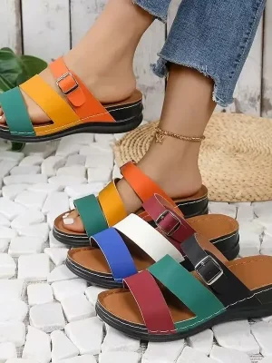 Summer Round Toe Thick Sole Slippers