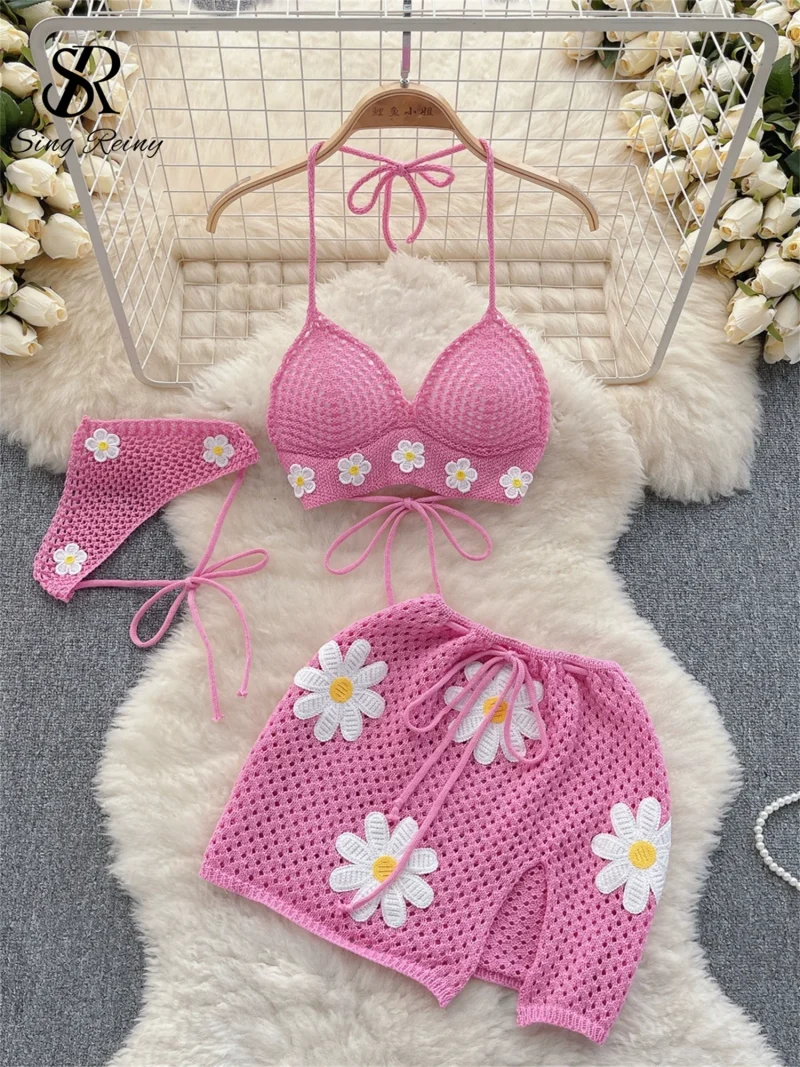 Backless Bow Top & Mini Skirt