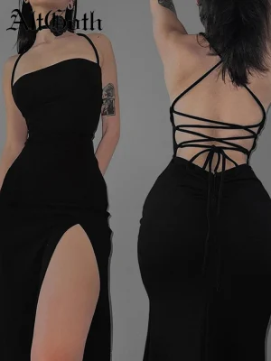 Fairycore Backless Lace-up Midi Dress