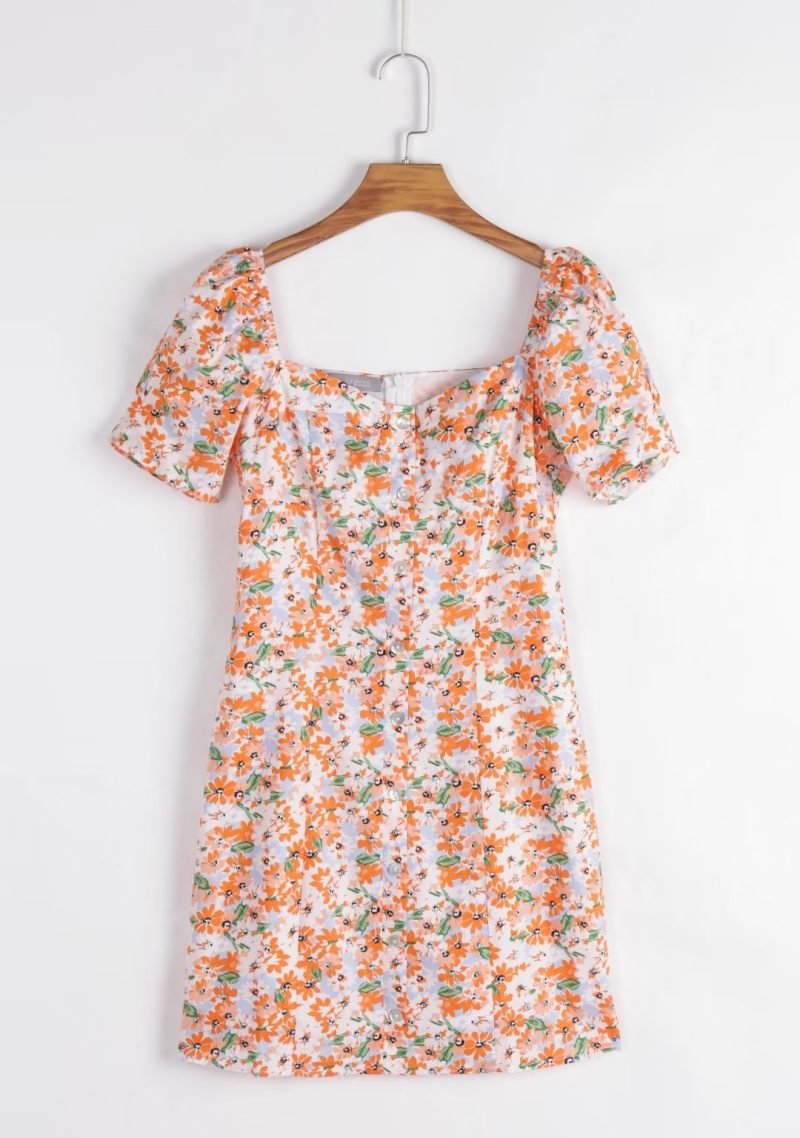 Mori Fairy Floral V-Neck Backless Dress
