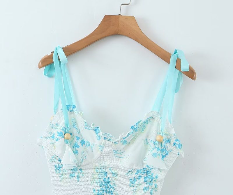 Autumn Beaded Embroidered Printed Slip Dress - Image 4