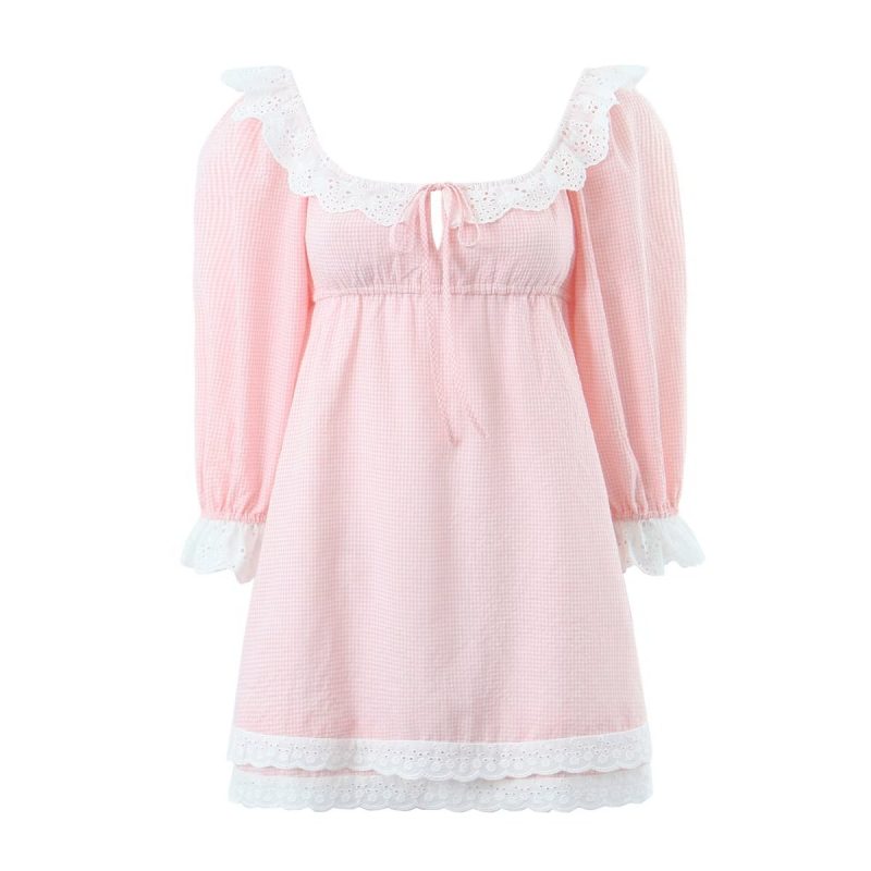 Autumn Long Sleeve Tight Waist A-Line Dress - Image 2