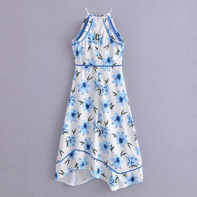 Elegant Floral Slimming Waist A-Line Dress - Image 3
