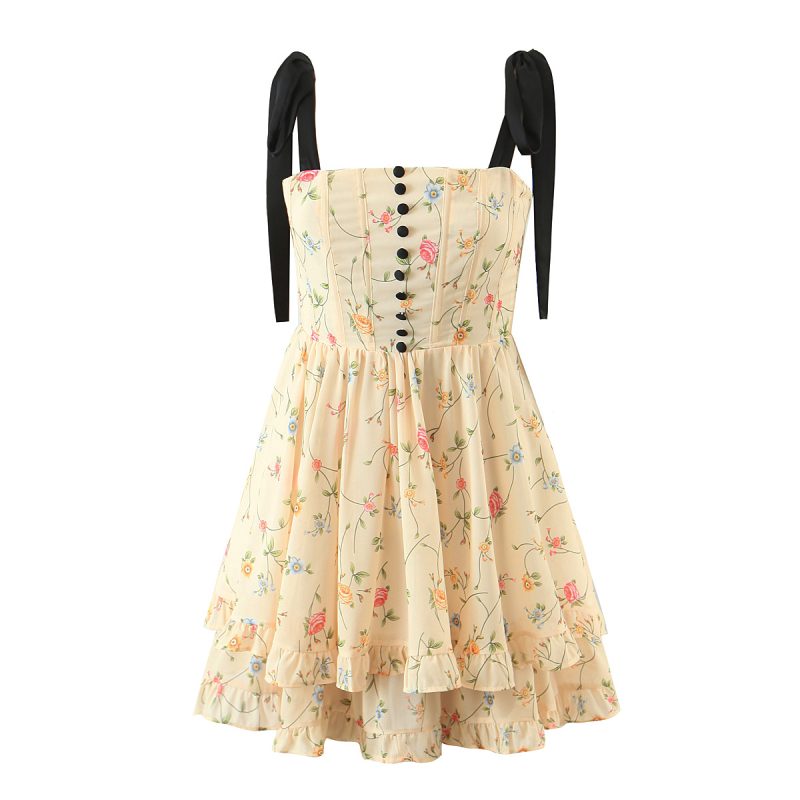 Fresh Crisscross Strap Sexy Vacation Dress