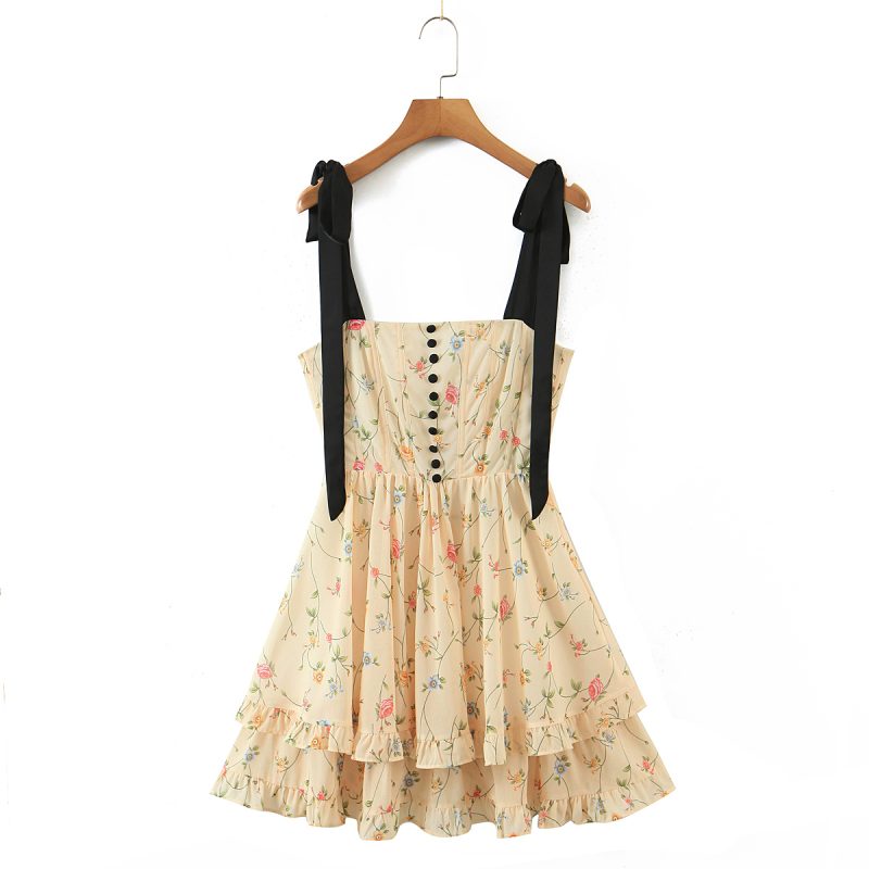 Fresh Crisscross Strap Sexy Vacation Dress - Image 2