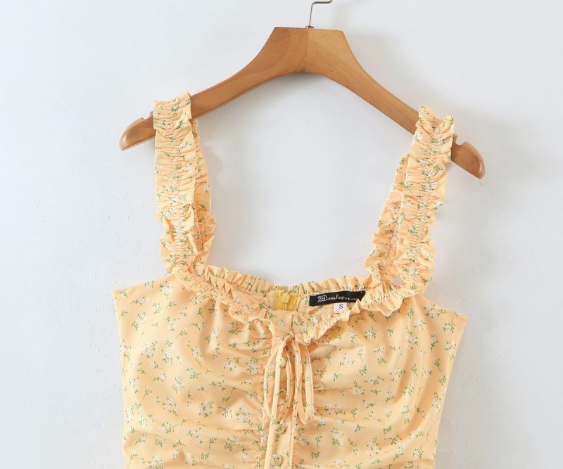 Off-Shoulder Ruffled Printed Short Summer Dress - Image 4