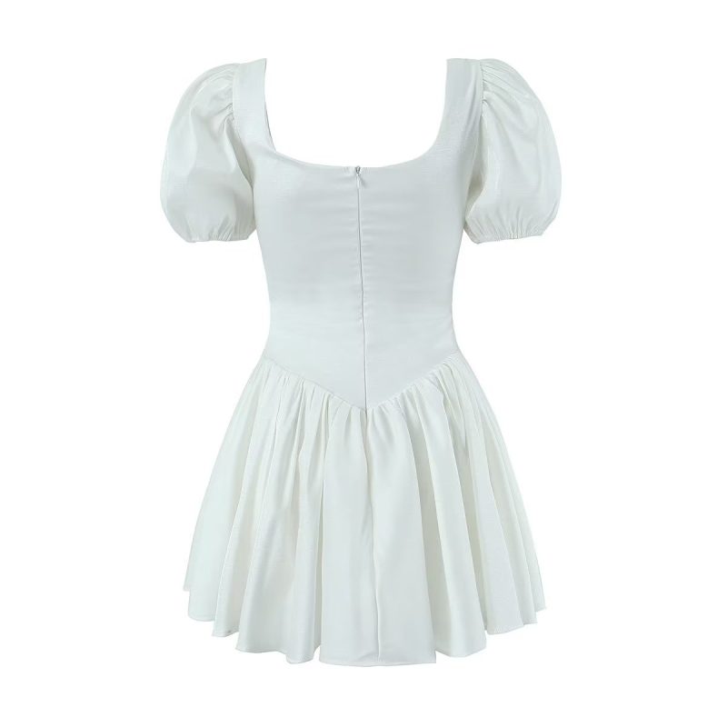 Wrapped Bodycon Dress with Bubble Sleeves Women - Image 2