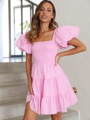 Women’s Summer Square Neck Casual Holiday Dress