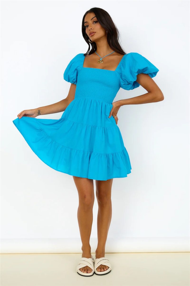Women’s Summer Square Neck Casual Holiday Dress - Image 4