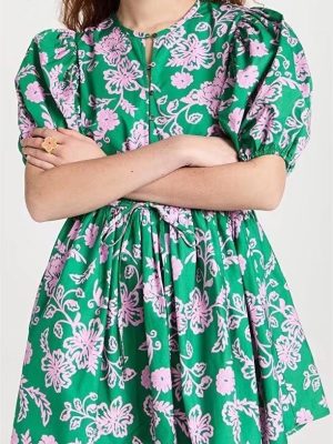 Three-Quarter Sleeve Printed Dress – Slimming