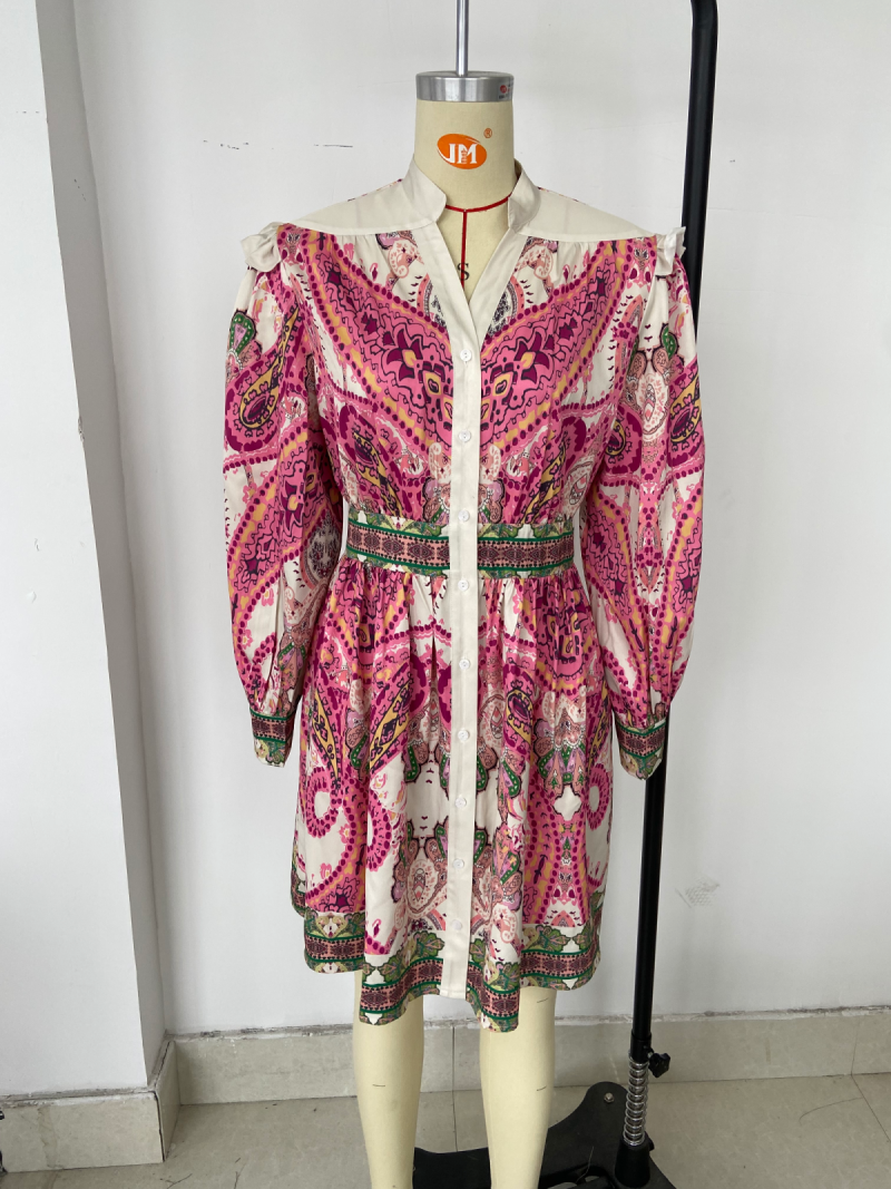 Bohemian Floral V-Neck Beach Dress for Summer