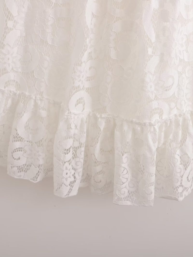 Women’s Summer Off-Shoulder Lace A-Line Dress - Image 3