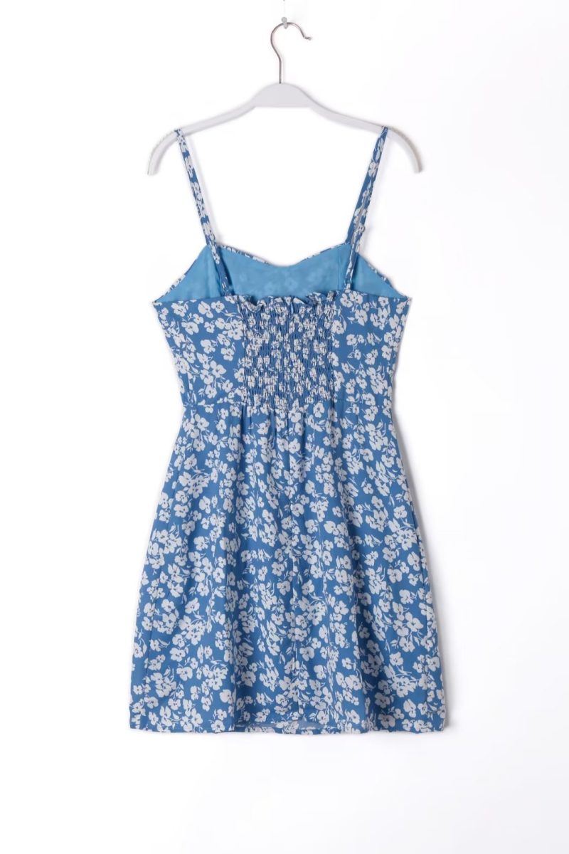Summer Floral Bow Strap Mini Dress Women - Image 2