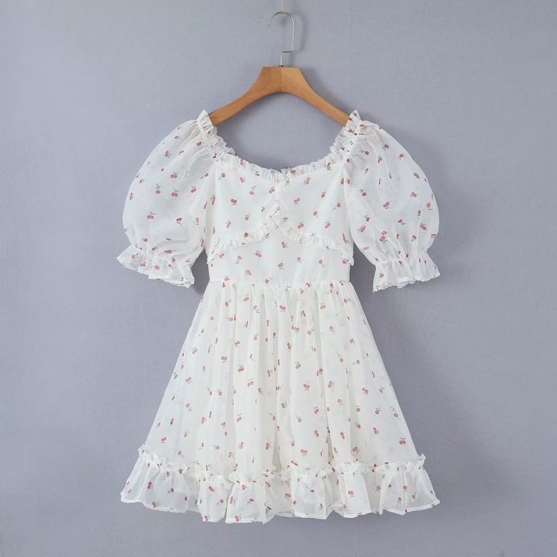 French Fairy Tulle Lace Slimming Puffy Dress
