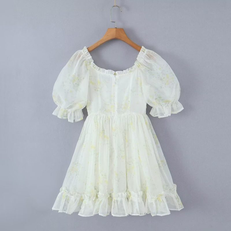 French Fairy Tulle Lace Slimming Puffy Dress - Image 4