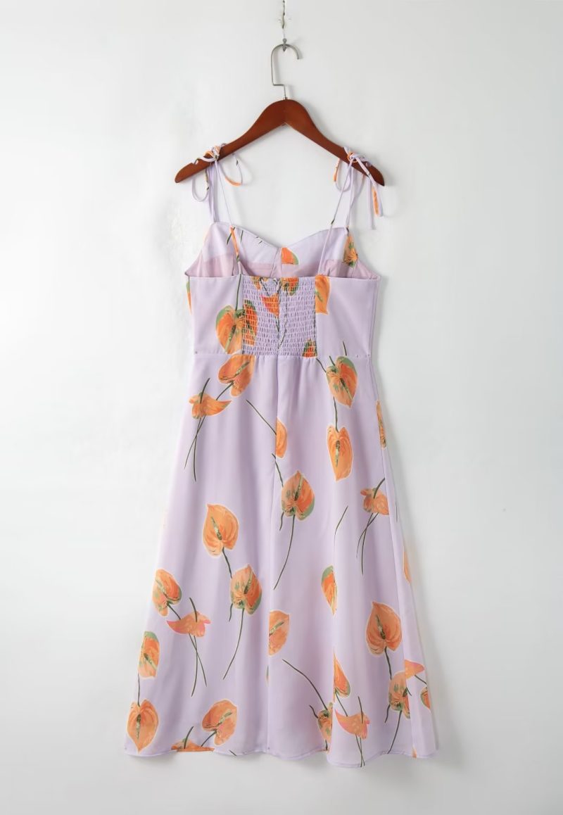 Sexy Printed Tube Top Slit Midi Dress - Image 3