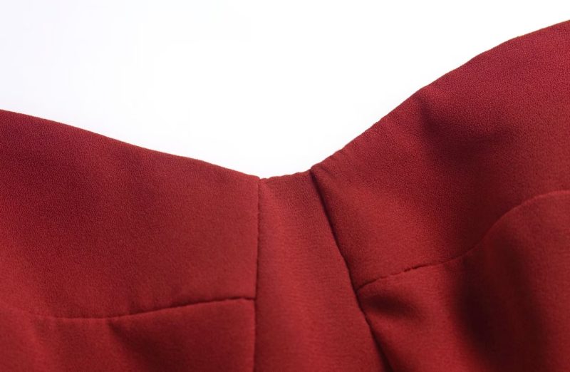 Spring Slim Fit Red Suspender Dress - Image 4