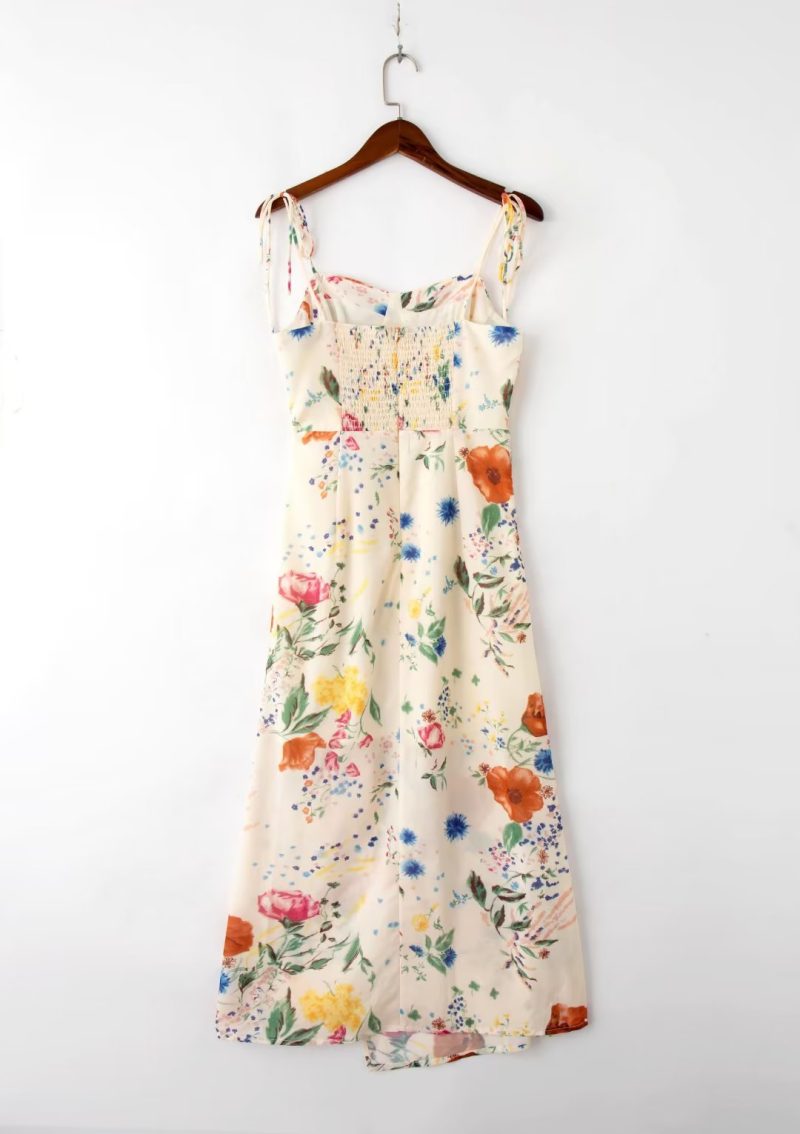 Backless Spaghetti Strap Printed Dress Women - Image 2