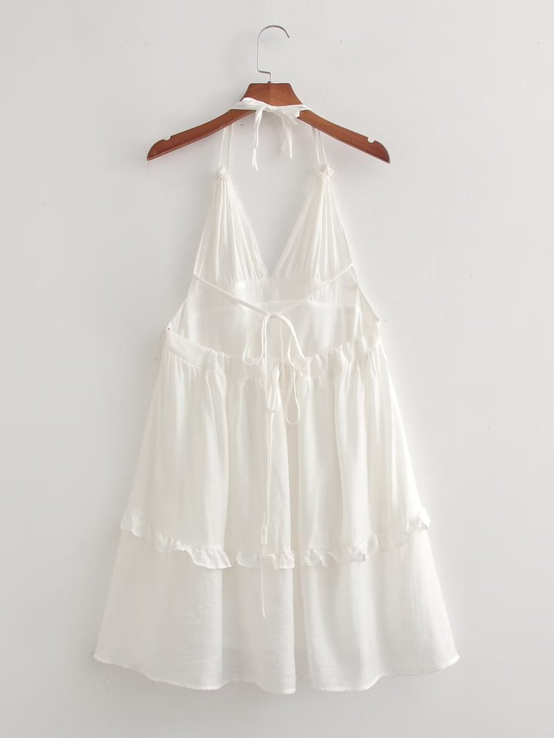French Backless V-Neck High Waist Dress - Image 2