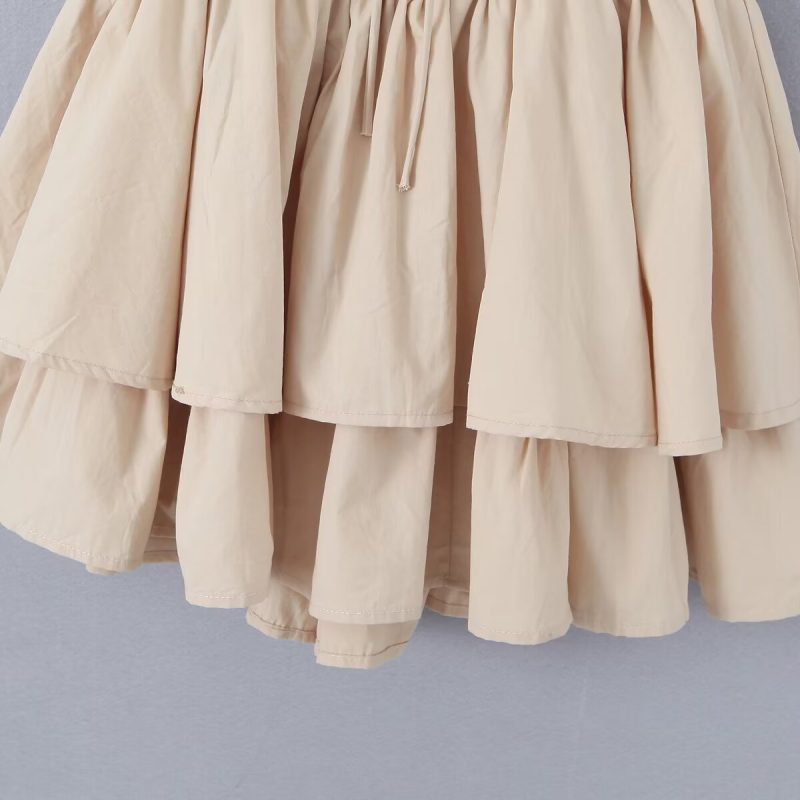 French Deep V Pleated Halter Suspender Dress - Image 4